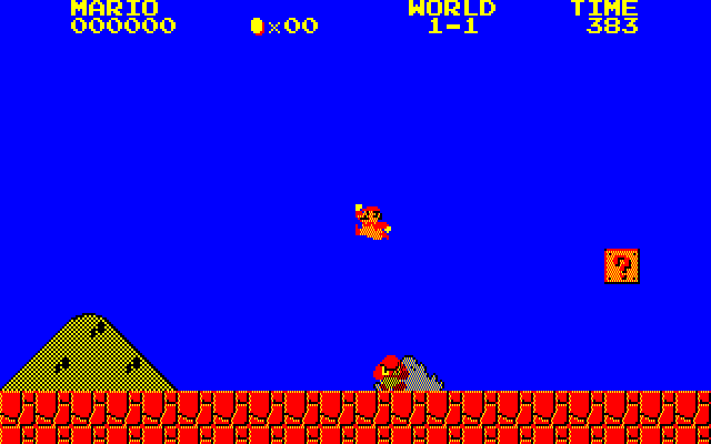 Super Mario Bros. Special (PC-88) screenshot: First screen, simple enough