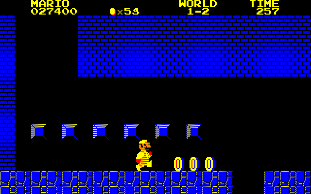 Super Mario Bros. Special (PC-88) screenshot: Secret area