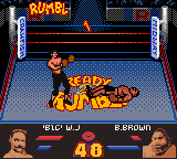 Ready 2 Rumble Boxing (Game Boy Color) screenshot: And Brown falls to the mat