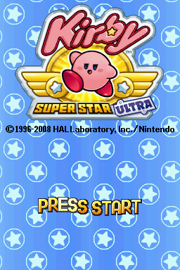 Kirby Super Star Ultra (Nintendo DS) screenshot: The title screen.
