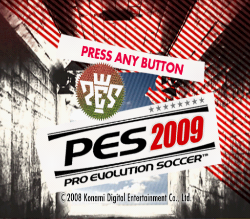 PES 2009: Pro Evolution Soccer (PlayStation 2) screenshot: Title screen.