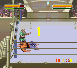 Astral Bout (SNES) screenshot: Got knocked down