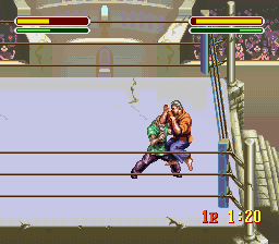 Astral Bout (SNES) screenshot: Doing a jumping move