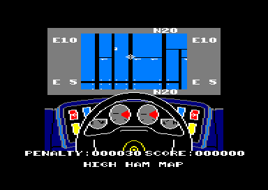 Turbo Esprit (Amstrad CPC) screenshot: City map view
