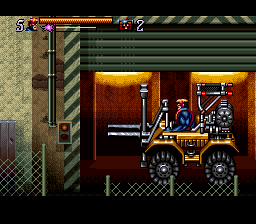 Jim Lee's WildC.A.T.S: Covert Action Teams (SNES) screenshot: I don't believe I have a healthier or more deeply felt respect for any object in the universe than this here forklift.
