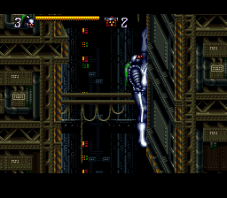 Jim Lee's WildC.A.T.S: Covert Action Teams (SNES) screenshot: On the plus side, he can climb walls.