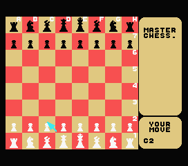 Master Chess (MSX) screenshot: I've selected the pawn at C2...