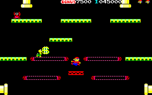 Mario Bros. Special (PC-88) screenshot: There are crabs here, too