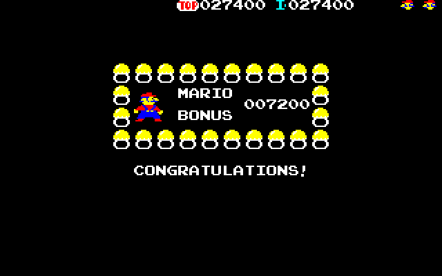 Mario Bros. Special (PC-88) screenshot: Bonus results