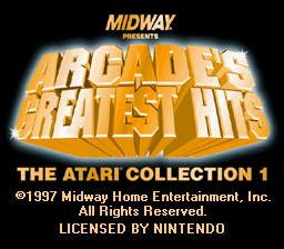 Arcade's Greatest Hits: The Atari Collection 1 (SNES) screenshot: Title screen
