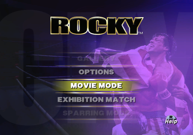 Rocky (GameCube) screenshot: Main Menu