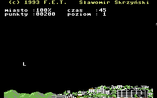 Polowanie na Litery (Commodore 64) screenshot: Falling letter