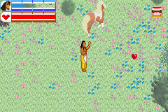 Spirit: Stallion of the Cimarron (Game Boy Advance) screenshot: Trying to tame a horse