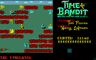 Time Bandit (DOS) screenshot: Choose your destination on the world map.