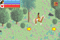 Spirit: Stallion of the Cimarron (Game Boy Advance) screenshot: Riding the horse
