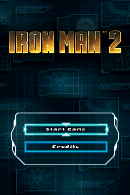 Iron Man 2 (Nintendo DS) screenshot: Title screen with main menu.