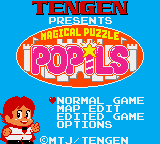 Magical Puzzle: Popils (Game Gear) screenshot: Title screen and main menu