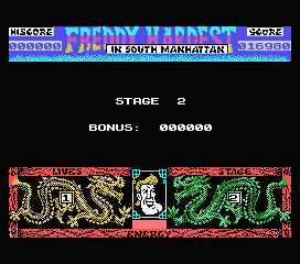 Freddy Hardest in South Manhattan (MSX) screenshot: Entering stage 2