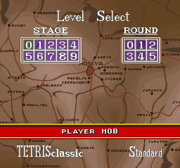 Super Tetris 3 (SNES) screenshot: Settings for standard Tetris classic mode