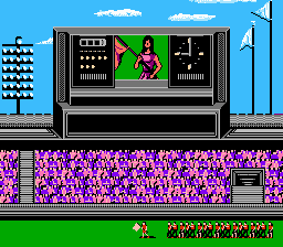 Track & Field II (NES) screenshot: The game had excellent production values for the time