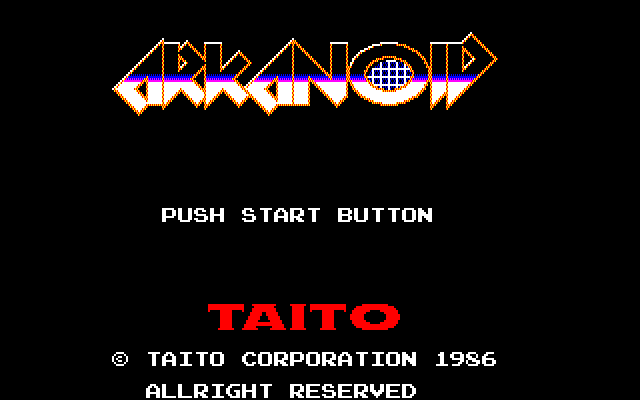 Arkanoid (PC-88) screenshot: Title screen