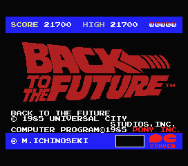 Back to the Future (MSX) screenshot: Title screen
