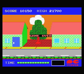 Back to the Future (MSX) screenshot: I lost my last life. Game over.