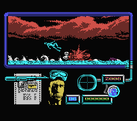 Navy Moves (MSX) screenshot: BOOM! I hit a mine.