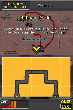 Quiz Taxi (Nintendo DS) screenshot: The Hot Wire minigame.