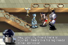 Robots (Game Boy Advance) screenshot: These guys are asking for my help.