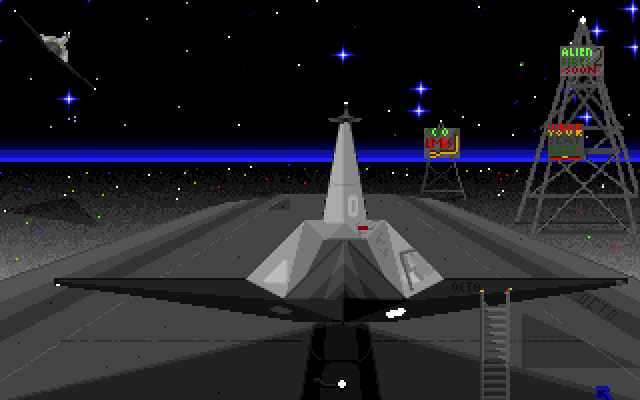 Alien Fires: 2199 AD (Amiga) screenshot: Taking a shuttle