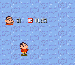 Crayon Shin-chan: Arashi o Yobu Enji (SNES) screenshot: Completed the level