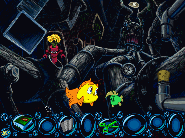 Freddi Fish 2: The Case of the Haunted Schoolhouse (Windows) screenshot: Old pipes in the school's basement