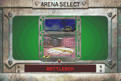 BattleBots: Beyond the Battlebox (Game Boy Advance) screenshot: Selecting an arena