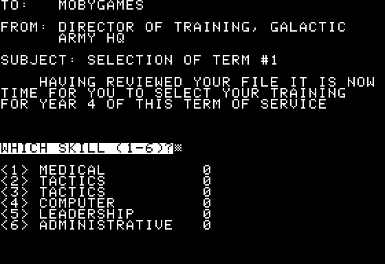 Space (Apple II) screenshot: Professional education