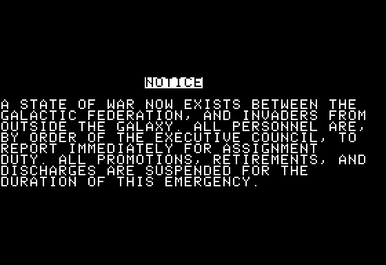 Space (Apple II) screenshot: Of course, an emergency can derail any plans of retirement for a few years