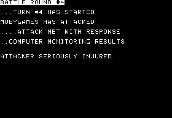 Space (Apple II) screenshot: A battle round