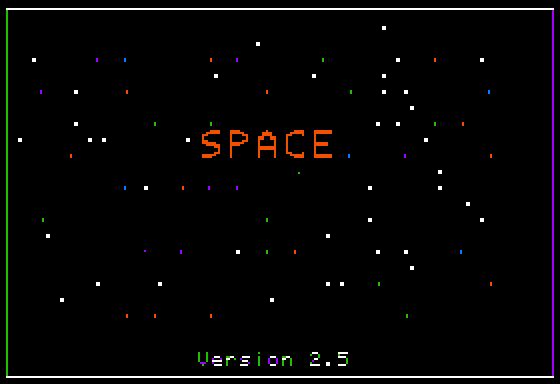 Space (Apple II) screenshot: Title screen