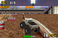 Monster Truck Madness (Game Boy Advance) screenshot: Having difficulties to stay on the path