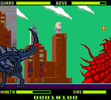 Godzilla: The Series - Monster Wars (Game Boy Color) screenshot: Against the second boss.