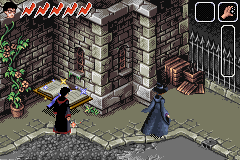 Harry Potter and the Chamber of Secrets (Game Boy Advance) screenshot: Walking around in the town