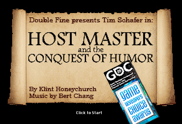 Host Master and the Conquest of Humor (Browser) screenshot: Title screen