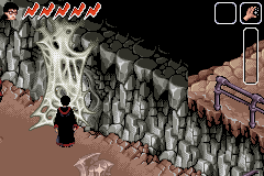 Harry Potter and the Chamber of Secrets (Game Boy Advance) screenshot: We need to remove the cobwebs, but our current spell is not suitable for that.