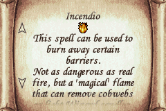 Harry Potter and the Chamber of Secrets (Game Boy Advance) screenshot: Spell description