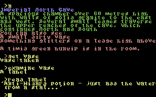 Underworld of Kyn (Commodore 64) screenshot: Examining a vase