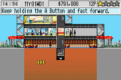 The Tower SP (Game Boy Advance) screenshot: Using the fast forward mode to speed up the time.