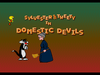 Sylvester and Tweety in Cagey Capers (Genesis) screenshot: Level introduction screen