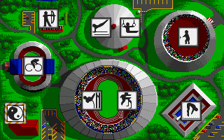 The Games: Summer Edition (Amiga) screenshot: Main menu.