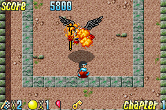 Pocky & Rocky with Becky (Game Boy Advance) screenshot: That'll teach him!