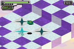 Beyblade VForce: Ultimate Blader Jam (Game Boy Advance) screenshot: These plates lift your beyblade in the air.